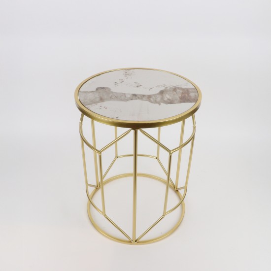 2-piece metal table set with ceramic top - 2UU2-B01-020
