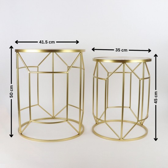 2-piece metal table set with ceramic top - 2UU2-B01-020