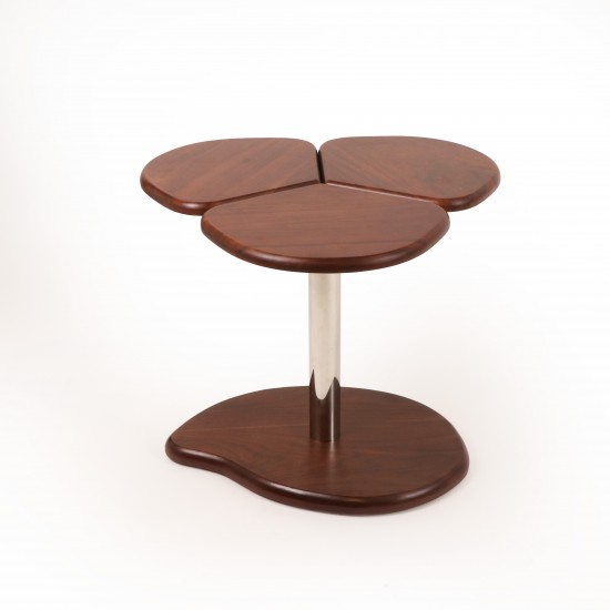 طقم طاولات خشبية و قاعدة استيل فضي بتصميم مودرن - 2UU2-B03-095