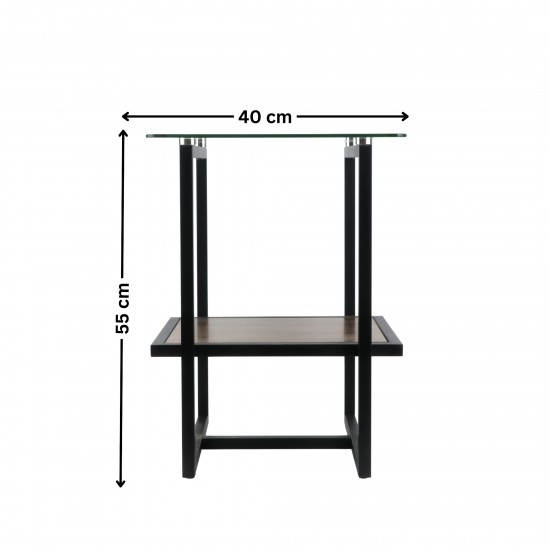 Single serving table with glass top - 2UU2-B66-096