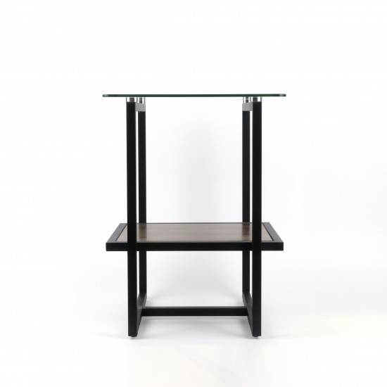 Single serving table with glass top - 2UU2-B66-096