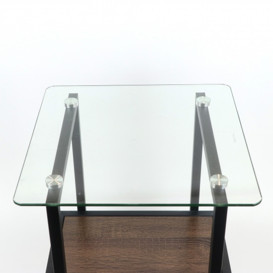 Single serving table with glass top - 2UU2-B66-096