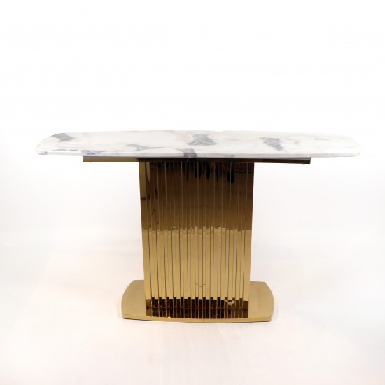140cm Marble Console Table with Gold Steel Base - 2UU2-C01-010
