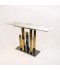 Marble console table with gold and black steel base, 140 cm - 2UU2-C01-018