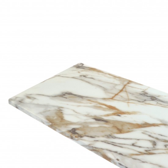 Marble console table with gold and black steel base, 140 cm - 2UU2-C01-018