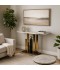 Marble console table with gold and black steel base, 140 cm - 2UU2-C01-018