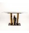 Marble console table with gold and black steel base, 140 cm - 2UU2-C01-018