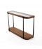 120cm Wood and Metal Console Table with Glass Top - 2UU2-C03-015
