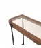 120cm Wood and Metal Console Table with Glass Top - 2UU2-C03-015