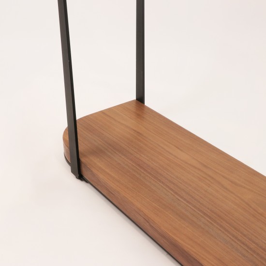 120cm Wood and Metal Console Table with Glass Top - 2UU2-C03-015