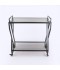 Black serving cart with a metal design and black glass - 2UU2-D05-015