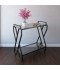 Black serving cart with a metal design and black glass - 2UU2-D05-015