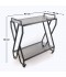 Black serving cart with a metal design and black glass - 2UU2-D05-015