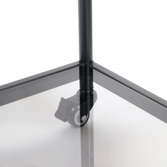 Black serving cart with a metal design and black glass - 2UU2-D05-021 Black serving cart with a metal design and black glass - 2UU2-D05-021