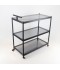 Black serving cart with a metal design and black glass - 2UU2-D05-021 Black serving cart with a metal design and black glass - 2UU2-D05-021