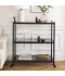 Black serving cart with a metal design and black glass - 2UU2-D05-021 Black serving cart with a metal design and black glass - 2UU2-D05-021