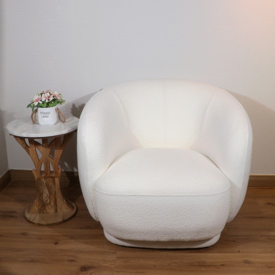 Single chair with a modern and comfortable design, white color - 2UU2-M01-006