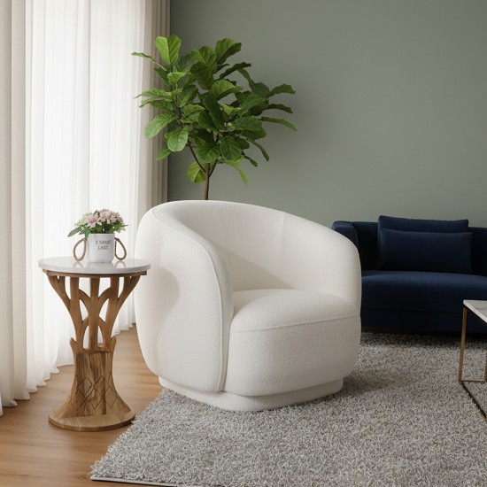 Single chair with a modern and comfortable design, white color - 2UU2-M01-006