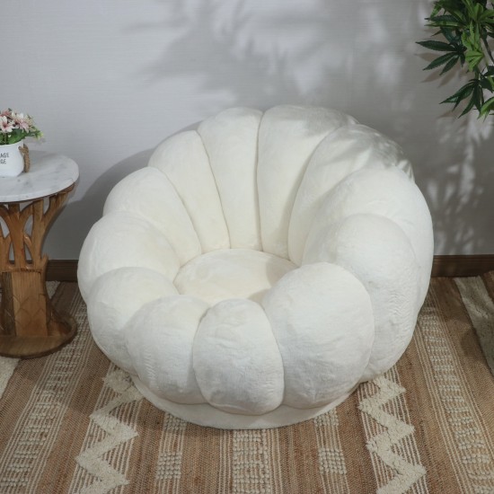 Modern single chair with fur, modern and comfortable design - 2UU2-M01-007