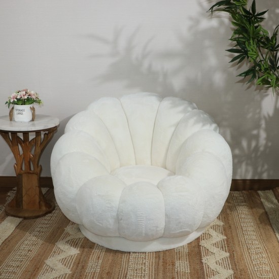 Modern single chair with fur, modern and comfortable design - 2UU2-M01-007