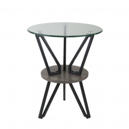 Wooden single-door service table, gray color, 45*45*55 cm