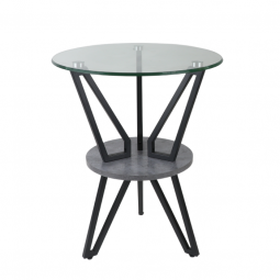 Wooden single-door service table, light gray color, 45*45*55 cm