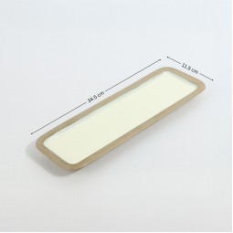 Rectangular metal serving tray - beige - 2N1C100082