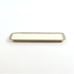 Rectangular metal serving tray - beige - 2N1C100082