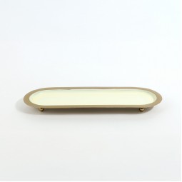 Oval metal serving tray - beige - 2N1C100085