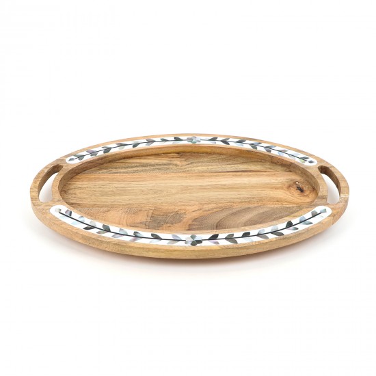 Oval serving tray with scalloped inlays - 2N1C300093