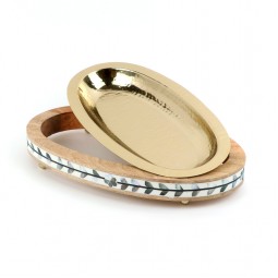 Oval serving tray with scalloped inlays - 2N1F100050
