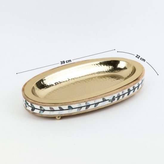 Oval serving tray with scalloped inlays - 2N1F100050