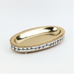 Oval serving tray with scalloped inlays - 2N1F100050