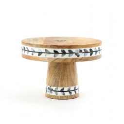 Wooden serving dish with mother-of-pearl inlay - 2N1F400046