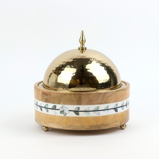 Natural wood serving tray with a modern design - 2N1F400049