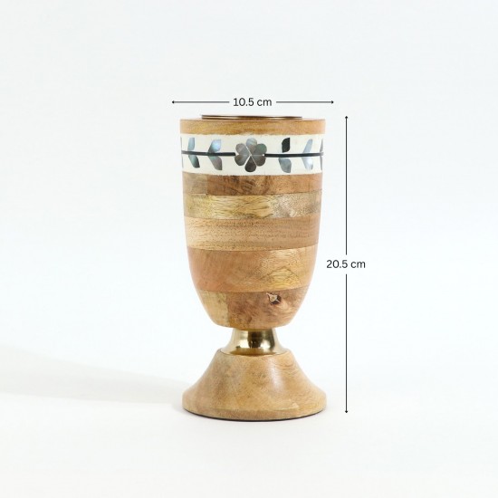 Natural wood incense burner with a modern design -2N3F200012