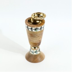 Natural wood incense burner with a modern design -2N3F200013
