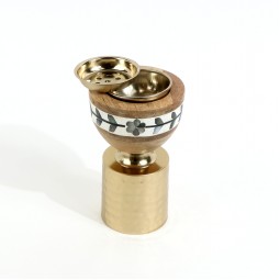 Wooden and copper incense burner with mother-of-pearl inlay - 2N3F200014 Wooden and copper incense burner with mother-of-pearl inlay - 2N3F200014