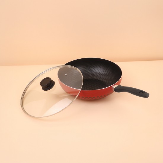 طاوة تيفلون بغطاء زجاجي - 24 سم - 2S1A00271