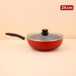 طاوة تيفلون بغطاء زجاجي - 24 سم - 2S1A00271