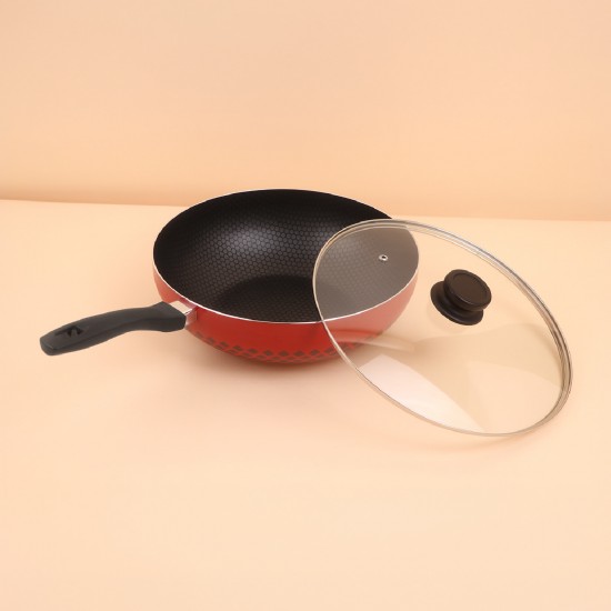 طاوة تيفلون بغطاء زجاجي - 28سم - 2S1A00273