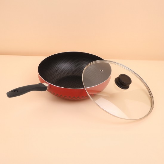 طاوة تيفلون بغطاء زجاجي - 30 سم - 2S1A00274