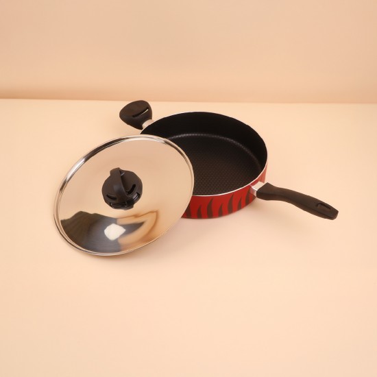 Teflon Frying Pan with Stainless Steel Lid - 24 cm - 2S1A400225 Teflon Frying Pan with Stainless Steel Lid - 24 cm - 2S1A400225