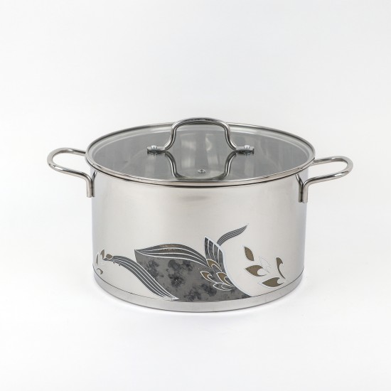 Modern stainless steel cookware set - 9 pieces