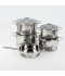 Modern stainless steel cookware set - 9 pieces