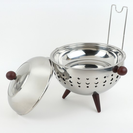 Modern design food warmer - silver - 6.5 liters