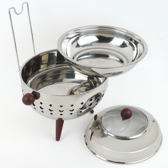 Modern design food warmer - silver - 6.5 liters