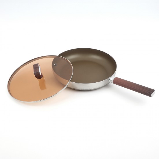 Stainless steel frying pan with glass lid - 28 cm