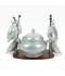 Luxury ceramic soup set with wooden stand - 2S1MM100322