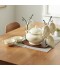 Luxury ceramic soup set with wooden stand - 2S1MM100323